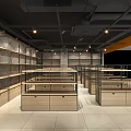 Modern Supermarket Department Store Interior Featuring Open Layout Display Shelves And Lighting