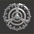 Futuristic Space Station Model With Circular Multi layered Metallic Structure And Central Spire 3d model