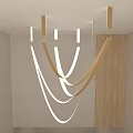 Contemporary Abstract Chandelier Design With Curved Metal Structures In Modern Interior Space