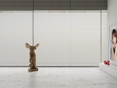 Modern venetian blinds net red curtain 3d model Modern venetian blinds net red curtain 3d model