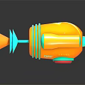 Vibrant Colorful Toy Weapon With Orange Red Teal Design And Playful Grip