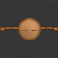 Orange Mantis 3D Model With Outstretched Limbs And Hat Like Structure Against Dark Background