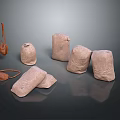 Practical Daily Household Items Featuring Burlap Bags Small Leather Pouch And Belt