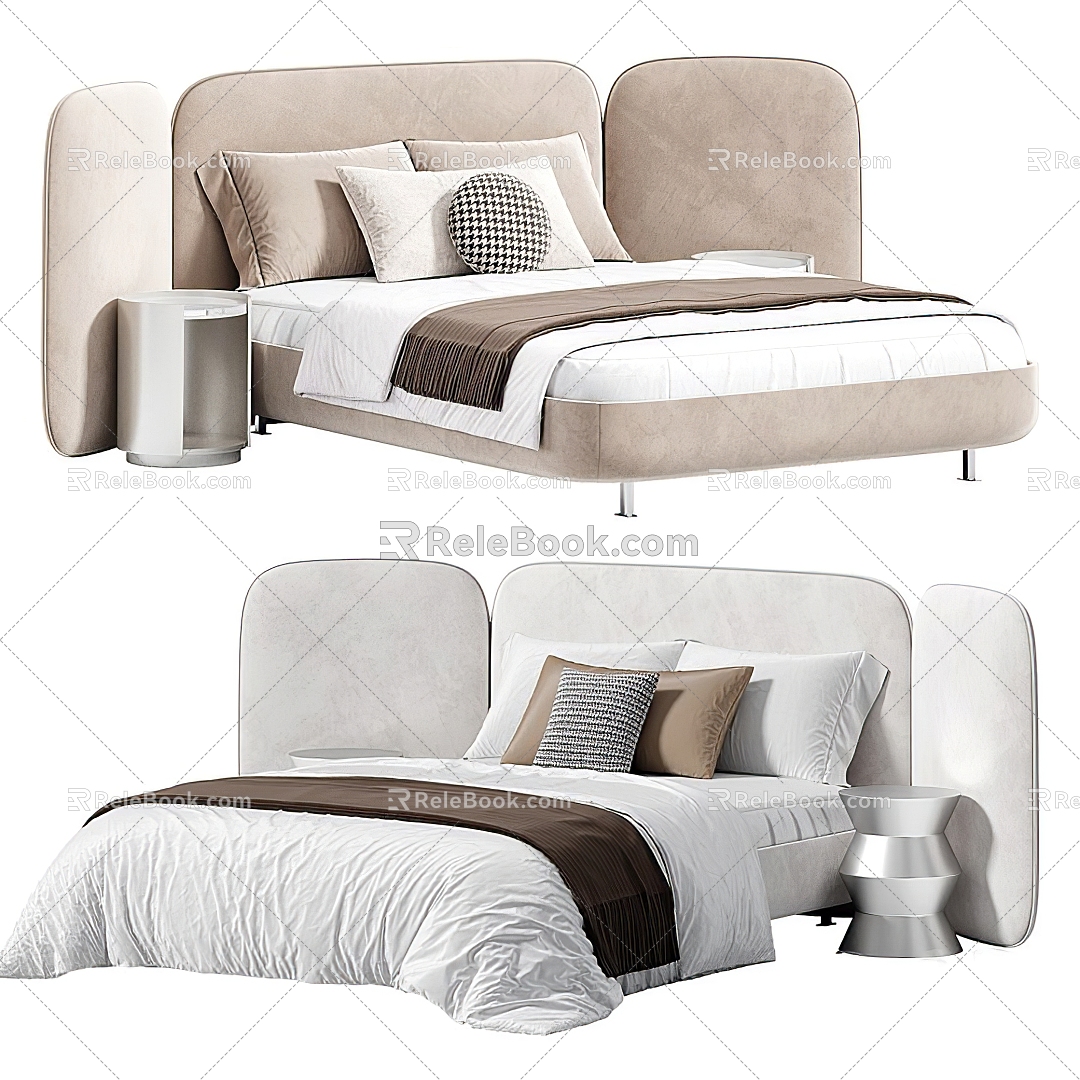 Modern Double Bed 3d model