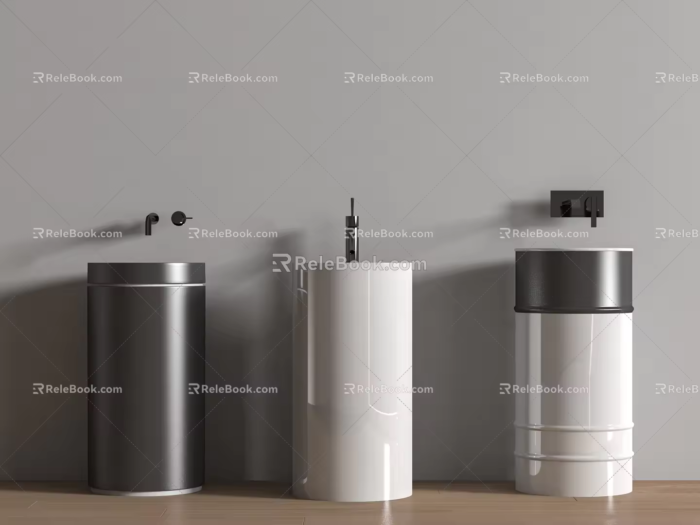 Column basin vertical basin wash basin 3d model