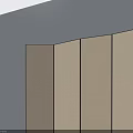 Modern Foldable Room Divider With Beige Fabric Panels And Black Frame 3d model