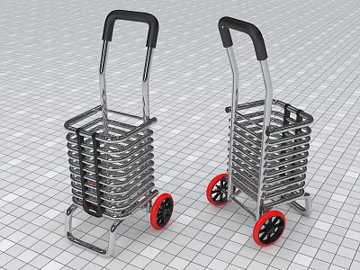 Modern Shopping Cart Supermarket Shopping Cart 3d model