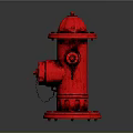 Red Fire Hydrant With Classic Design And Rustic Texture On Dark Background