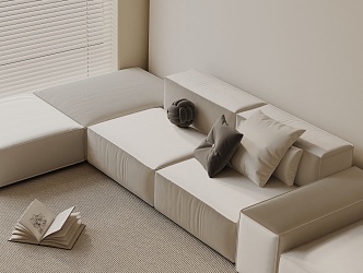 Three-seat sofa 3d model