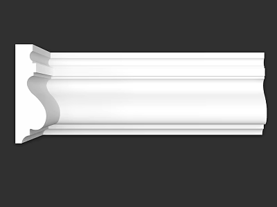 White Decorative Molding With Curved Edges And Layered Design For Interior 3d model