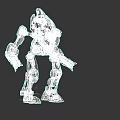 Red And Gray Futuristic Mechanical Humanoid Weapon With Armor Design Details