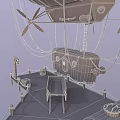Vintage Airship Classic Design with Metal Shell Netted Covering and Gondola