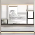 Modern White Curtains For Room Interior With Window View And Natural Light