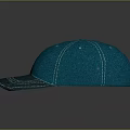 Teal Baseball Hat With White Stitching And Curved Brim On Gray Background