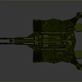 Military Green Camouflage Artillery Weapon Featuring Mounted Structure And Long Barrel