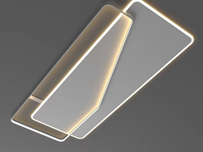 Modern Minimalist Ceiling Light with Geometric Shape LED Light Edge and Acrylic Panel 3d model