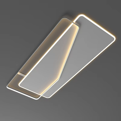 Modern Minimalist Ceiling Light with Geometric Shape LED Light Edge and Acrylic Panel 3d model