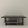 Modern Black Coffee Table With Open Storage Compartments And Sleek Design 3d model