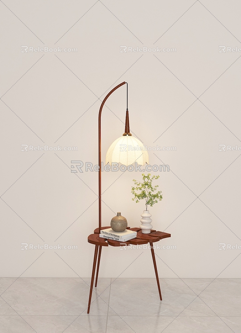 French retro side several floor-to-floor integrated lamp 3d model