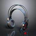 Modern Over Ear Headphones With Sleek Design Red Accents And Glossy Finish