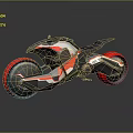 Futuristic Red And White Motorcycle With Sleek Black Accents And Sporty Modern Design