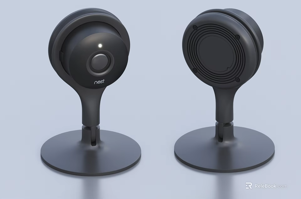 Modern Projection Monitoring Camera Design With Black Housing And Stable Base Stand 3d model 