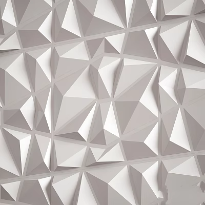 Gray and White Geometric 3D Wall with Triangular Pattern and Textured Design 3d model