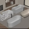 Elegant Modern Bathroom Bathtub Designs With Marble Pattern And Various Shapes