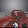 Red Open Top Racing Car With Aerodynamic Rear Wing And Streamlined Body