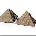 Vintage Ancient Egyptian Pyramid Models With Stone Texture And Brick Design 3d model