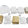 Office Paper Supplies Including Stacked Documents Folders Notepads Blank Sheets And Printed Papers