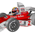 Electric Toy Racing Car Red and White with TEKACO Marlboro Logos and Number 2