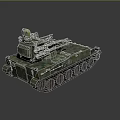 Military Green Tank With Turret Tracks And Armored Weapon System Design