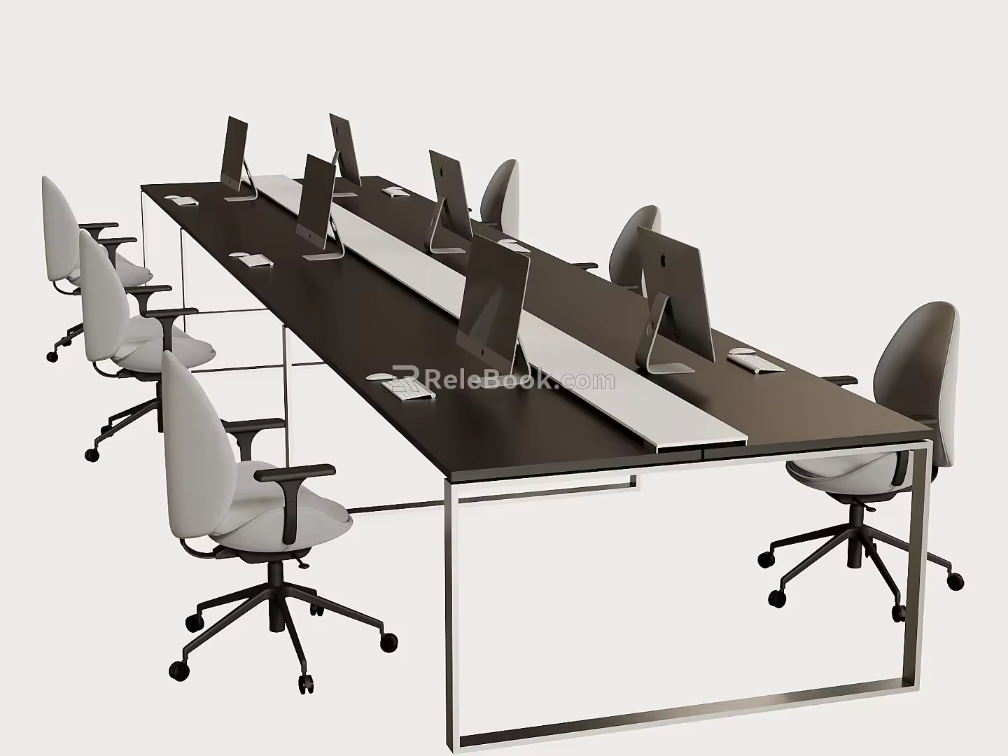 Modern Office Chair Combination Computer Office Chair Office Desk Minimalist 3d model