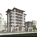 Modern Detached Villa With Multiple Floors Glass Windows Balconies And Surrounding Trees