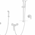 Different Types of Bathroom Faucets Including Shower Heads and Handheld Models with Chrome Finish