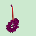 Purple Decorative Ornament Set With Circular Design Red Stick And Top Ball