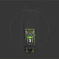 Lamborghini Sports Car With Green Translucent Cover And Glowing Accent Lines