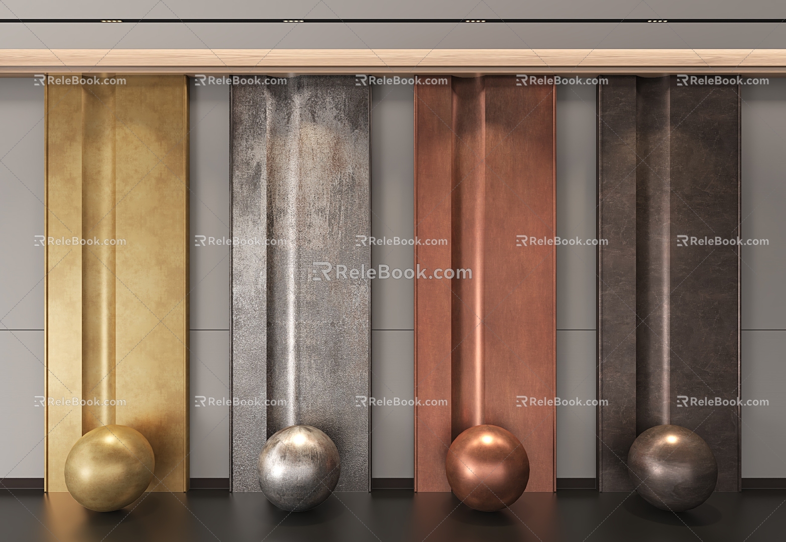 Do the old metal background wall 3d model