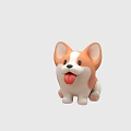 Cute Corgi Decorative Ornament Set with Tongue Sticking Out and Cartoon Style for Home Decoration