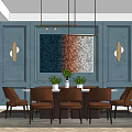 Modern Dining Table and Chair Combination 3d model