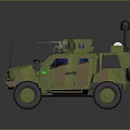 Military Armored Vehicle With Camouflage Paint And Roof Antennas Equipment Design