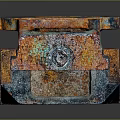 Rusty Metal Vise With Screw Mechanism And Worn Blue Brown Surface
