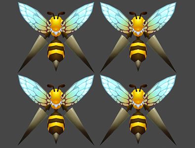 Modern Bees 3d model