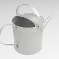 Silver Metal Watering Can as Daily Household Appliance with Long Spout and Double Handles