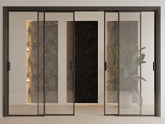 Modern sliding door glass sliding door frosted glass door kitchen door sliding door swing door sliding door balcony door 3d model