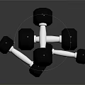 Black Dumbbells Set With Silver Bars For Fitness Sports Equipment Workout