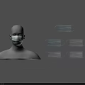 Mannequin Head Wearing Face Mask With Multiple Disposable Masks
