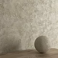 Spherical Textured Decorative Component With Rough Wall Surface And Wooden Table