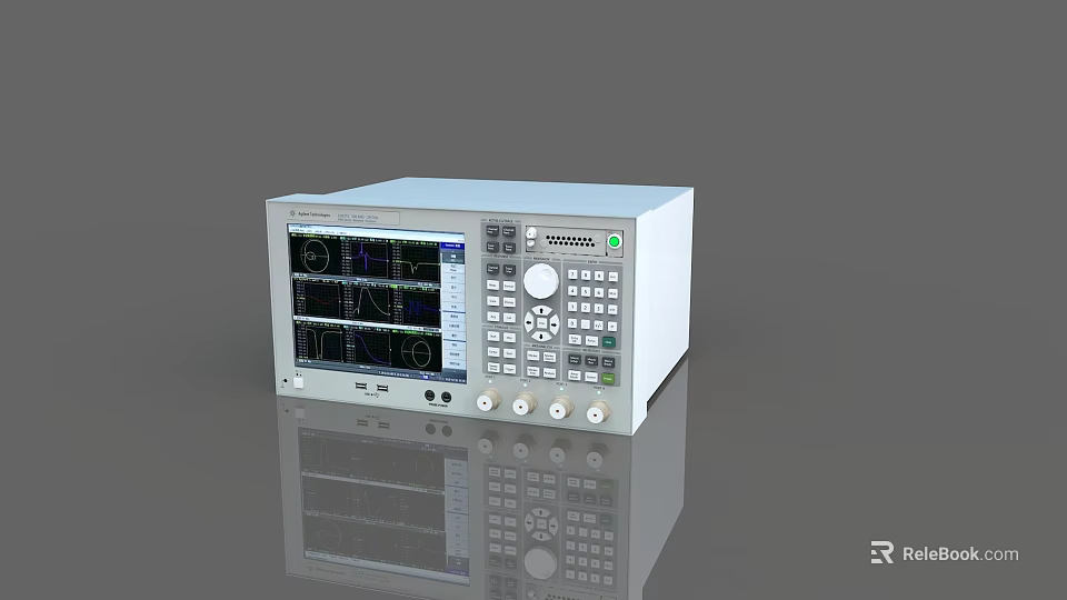 Professional Electronic Test Equipment With Waveform Display Screen Control Buttons Knobs And Interface Ports 3d model 